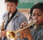 Fran's Bands program in action — children with musical instruments